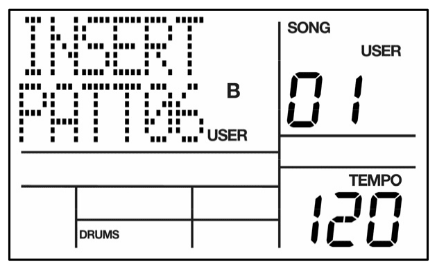LCD: INSERT PATT06 B USER, SONG 01