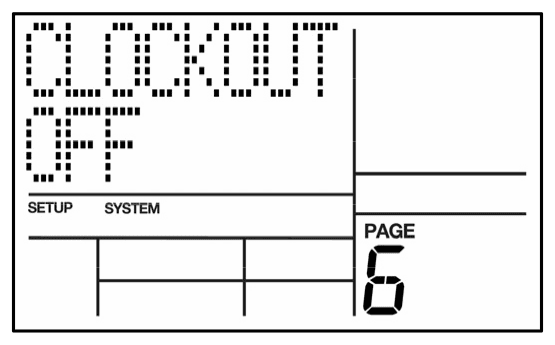 LCD on System Setup page 6: CLOCKOUT OFF
