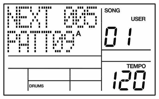 LCD: NEXT 005, PATT09 A, SONG 01