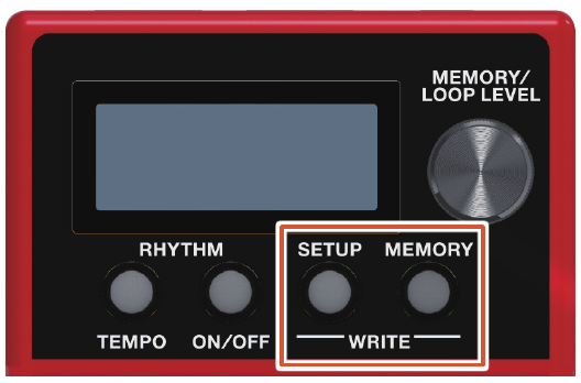 The [SETUP] and [MEMORY] buttons, highlighted