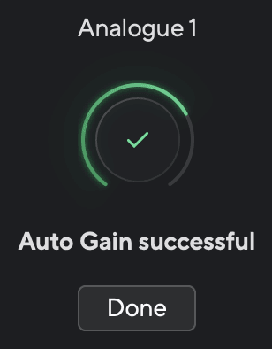 Focusrite Control 2 Auto Gain successful