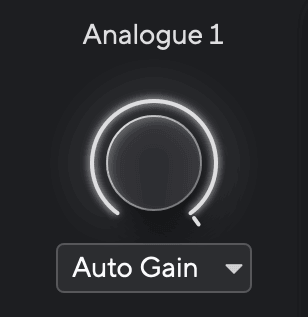 Focusrite Control 2 virtual knob at 100% gain