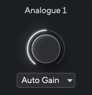 Focusrite Control 2 virtual knob at 50% gain
