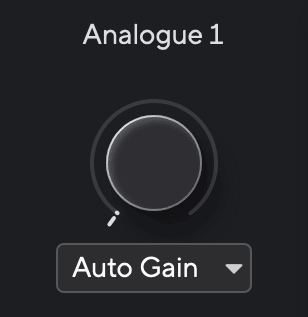 Focusrite Control 2 virtual knob at no input gain