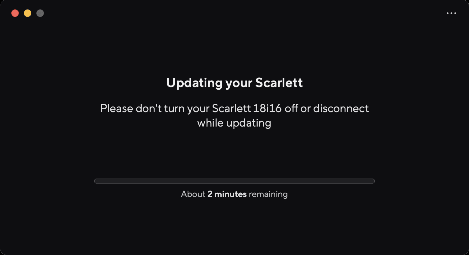 Focusrite Control 2 dialogue: updating your Scarlett