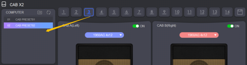 Dragging a preset number from the device area to the computer area to export it