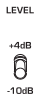 LEVEL toggle switch: +4dB, -10dB