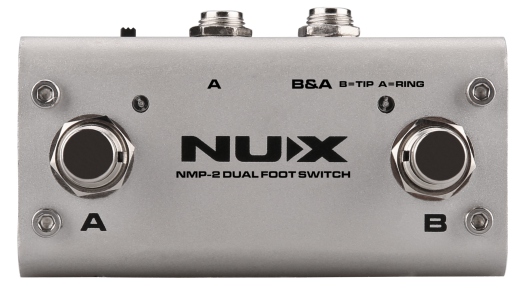 The NUX NMP-2 dual foot switch, showing footswitches A and B and the B&A jack