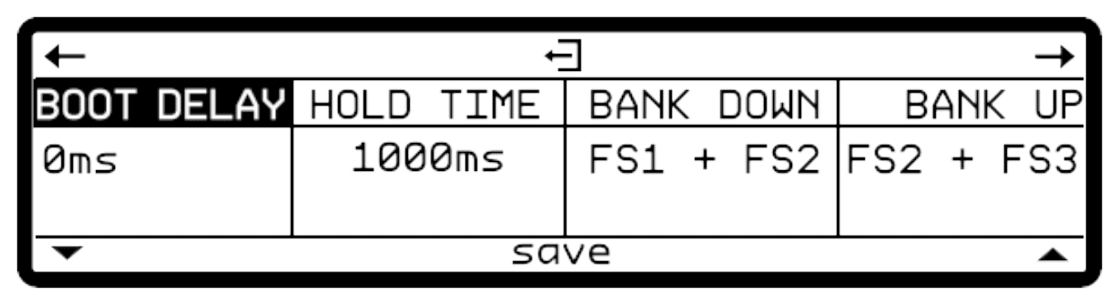 Bank trigger settings screen