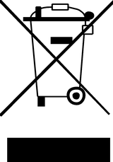 Crossed-out wheelie bin: do not dispose of with household waste