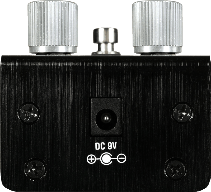 Back panel of the ZIO: the DC 9V power jack, with the polarity symbol showing a negative tip and positive barrel